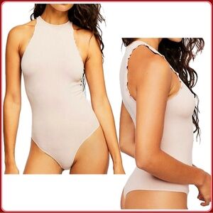 Free People Feels Right Ballet Pink Bodysuit Top